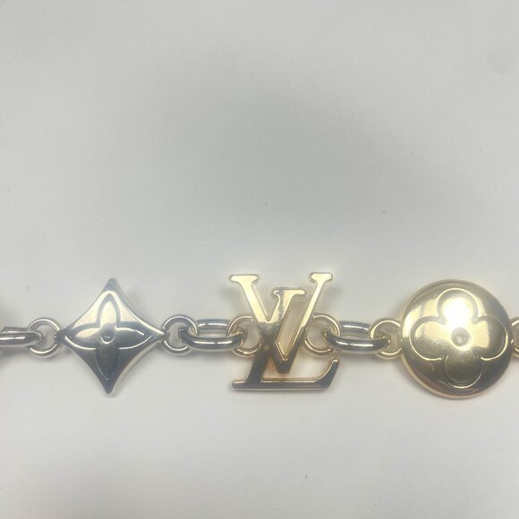 Louis Vuitton LV Vintage Sailor Chain Belt S00 M03122 Silver & Gold - Picture 4 of 9